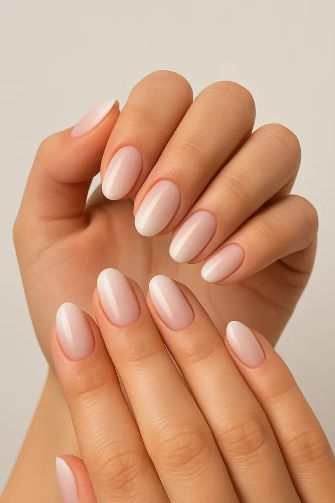 rövid ombre nails mandula formával