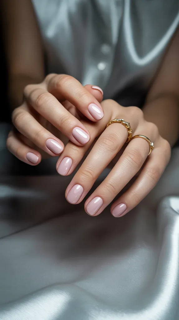 pasztell rózsaszín Orosz manikűr 2025