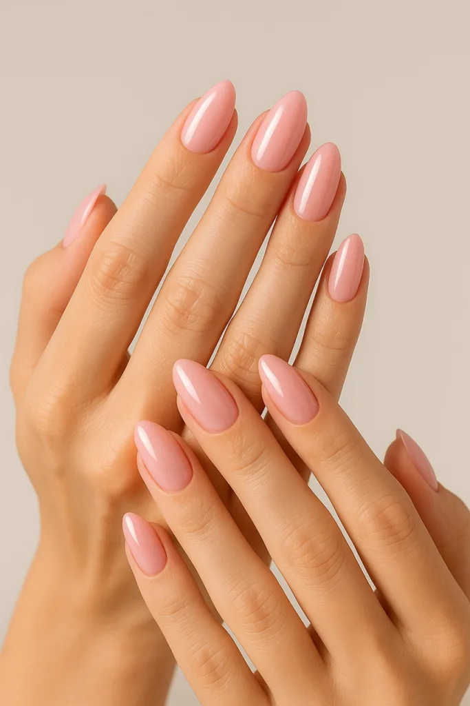 rose water körmök – mandula forma nőies stílusban