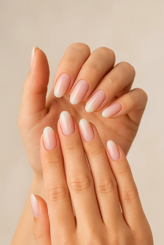 rose water körmök – ombre hatás