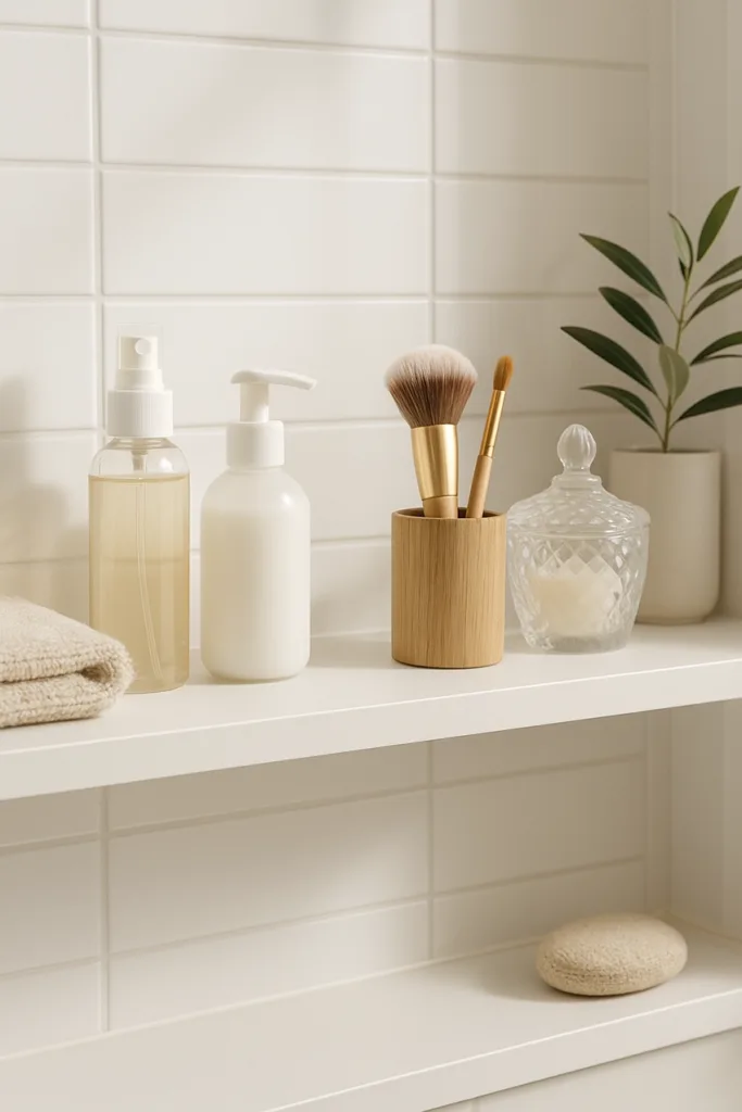 szépségápolási rutin – bőrápolási termékek fürdőszobában